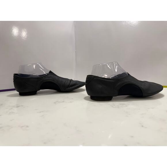 Black Leather Dance Jazz Shoes Size 9.5W - Picture 4 of 10